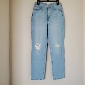 Madewell Women The Curvy Perfect Vintage Straight Jean Ripped Edition Sz 29